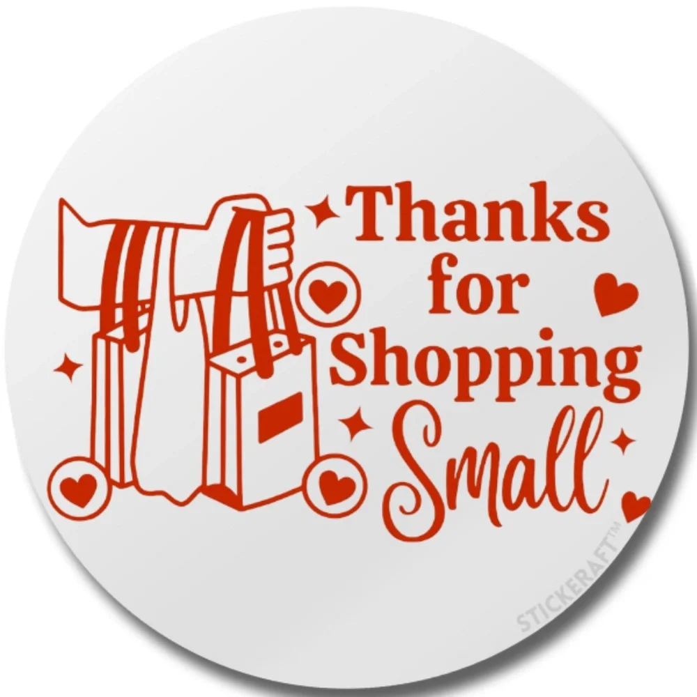 2” Round Thanks for Shopping Small Stickers – 100 Pack Small Business Labels